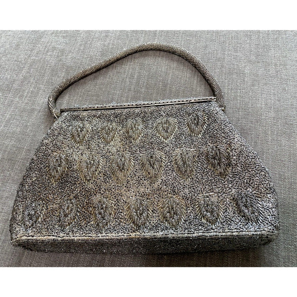 Vtg Beaded Purse Handmade in Hong Kong Evening Bag Wedding Party Prom Clutch - Picture 6 of 16